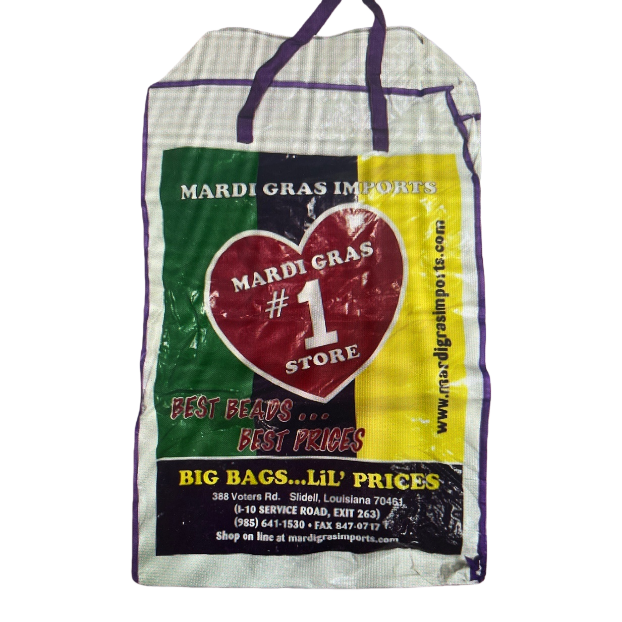 Mardi Gras Imports brand shopping bag Large capacity eco-friendly canvas tote bag Item Picture