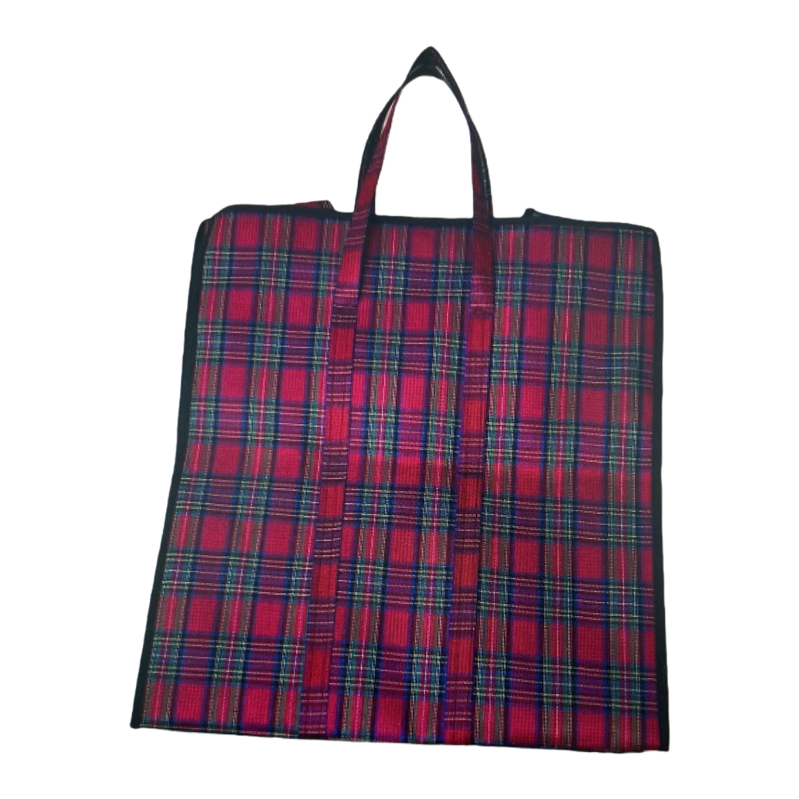 Checkered pattern handbag, large-capacity eco-friendly canvas shopping bag, foldable portable storage bag, 095912721 Item Picture