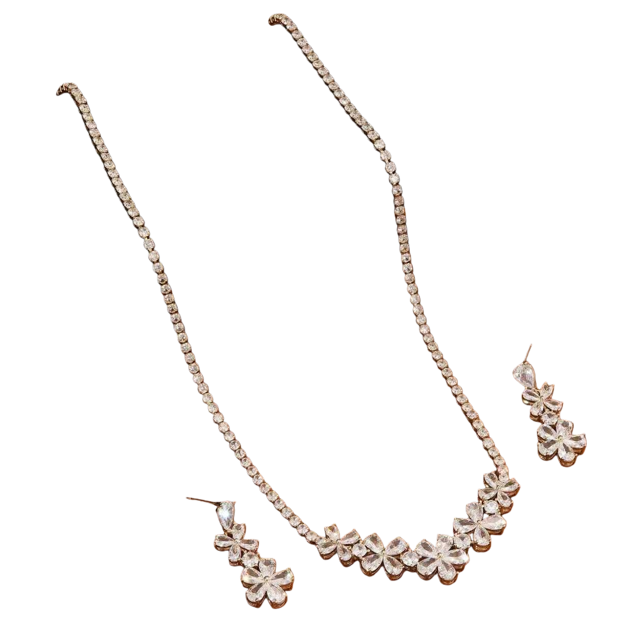 Jewelry necklace and earring set for women, fashionable and versatile exquisite gift box 100029026 Item Picture