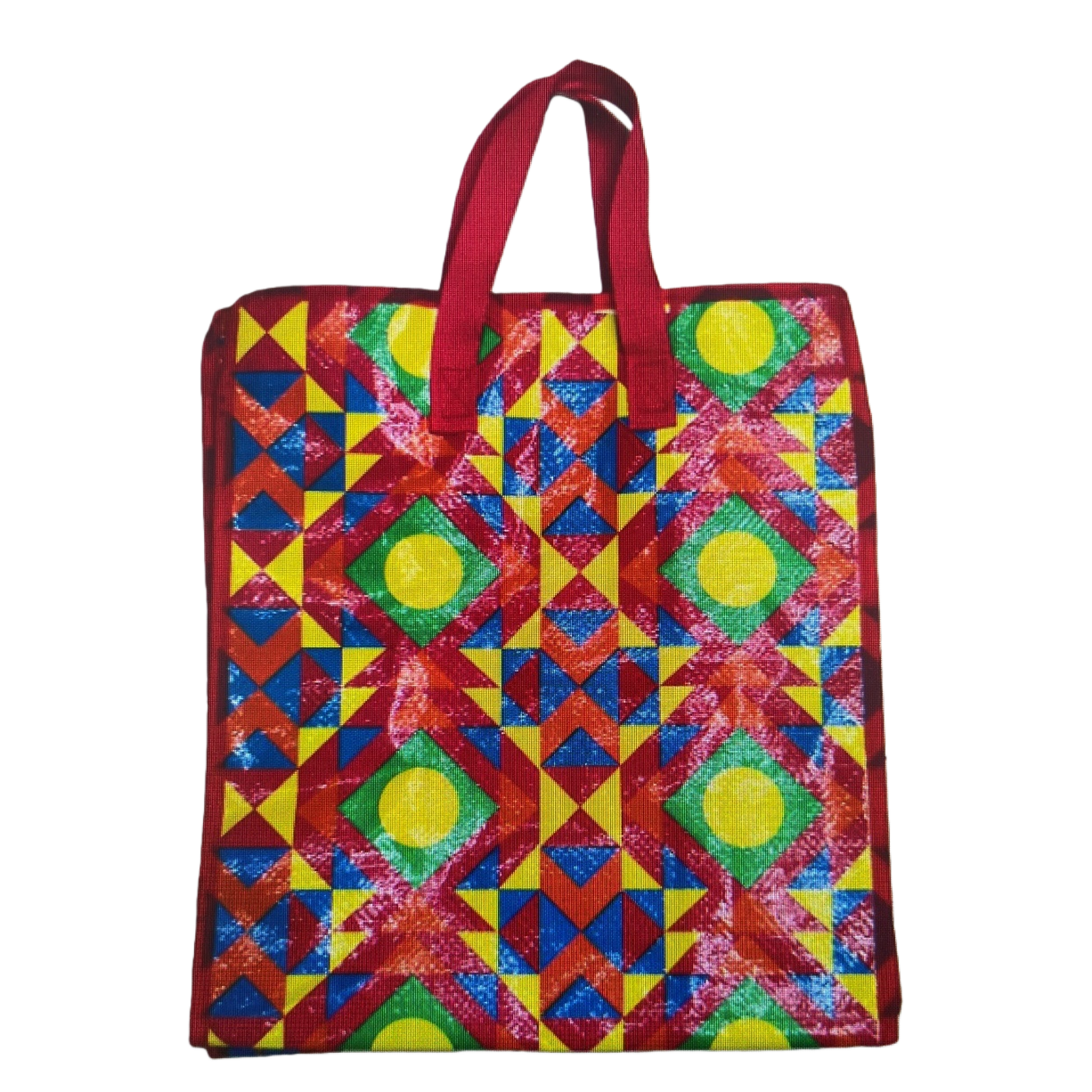 Colorful geometric pattern handbag, fashionable, simple and eco-friendly shopping bag 100109128 Item Picture