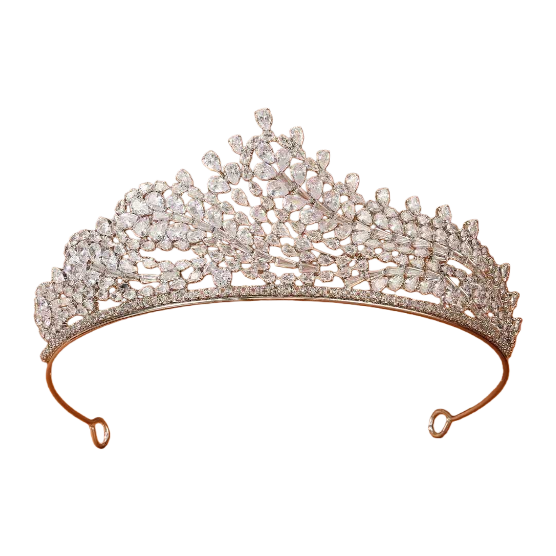 A magnificent diamond tiara hair accessory and a realistic crystal wedding headwear for brides Item Picture