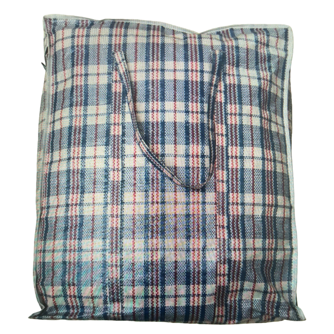 Checkered pattern handbag, large-capacity eco-friendly canvas shopping bag, foldable portable storage bag, 100155771 Item Picture