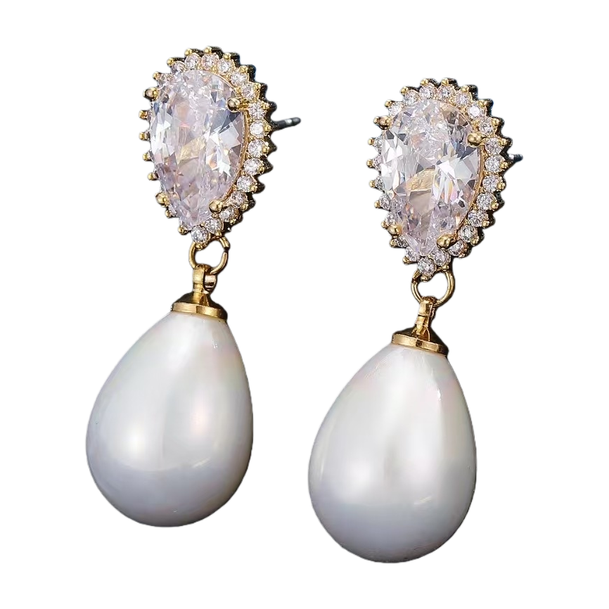 1 pair of pearl earrings, a fashionable, simple and versatile earring accessory for women Item Picture
