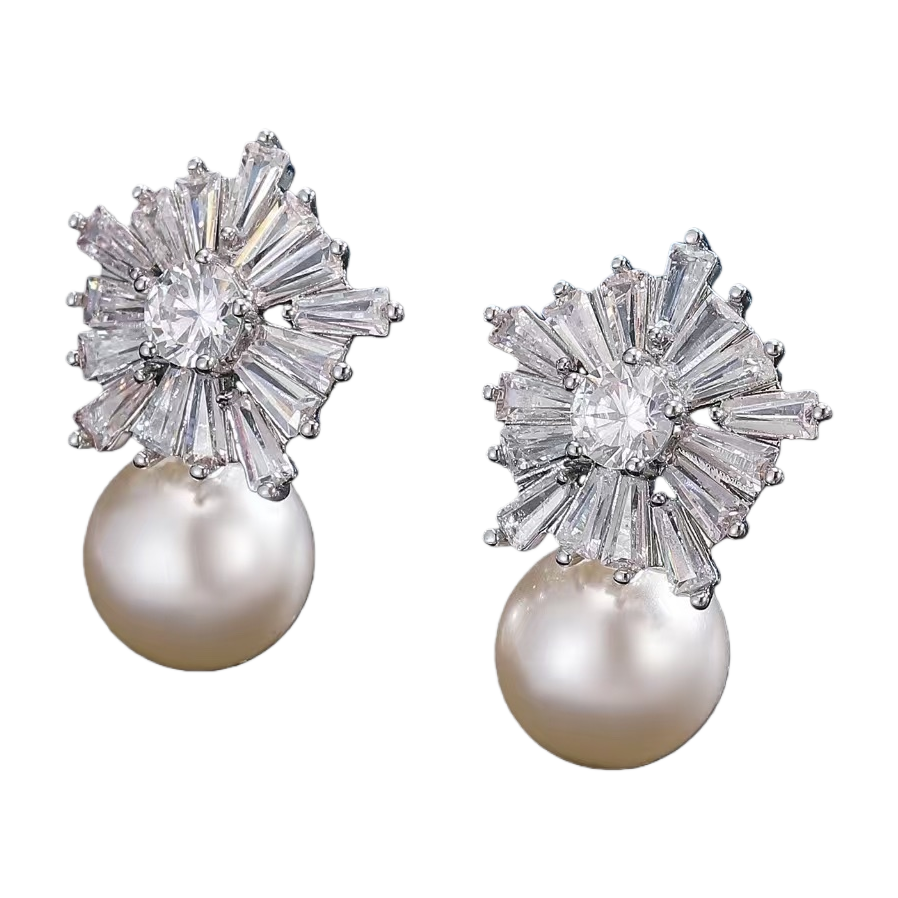 Pearl earrings for women, fashionable, simple and versatile earrings, 1 pair 100306432 Item Picture