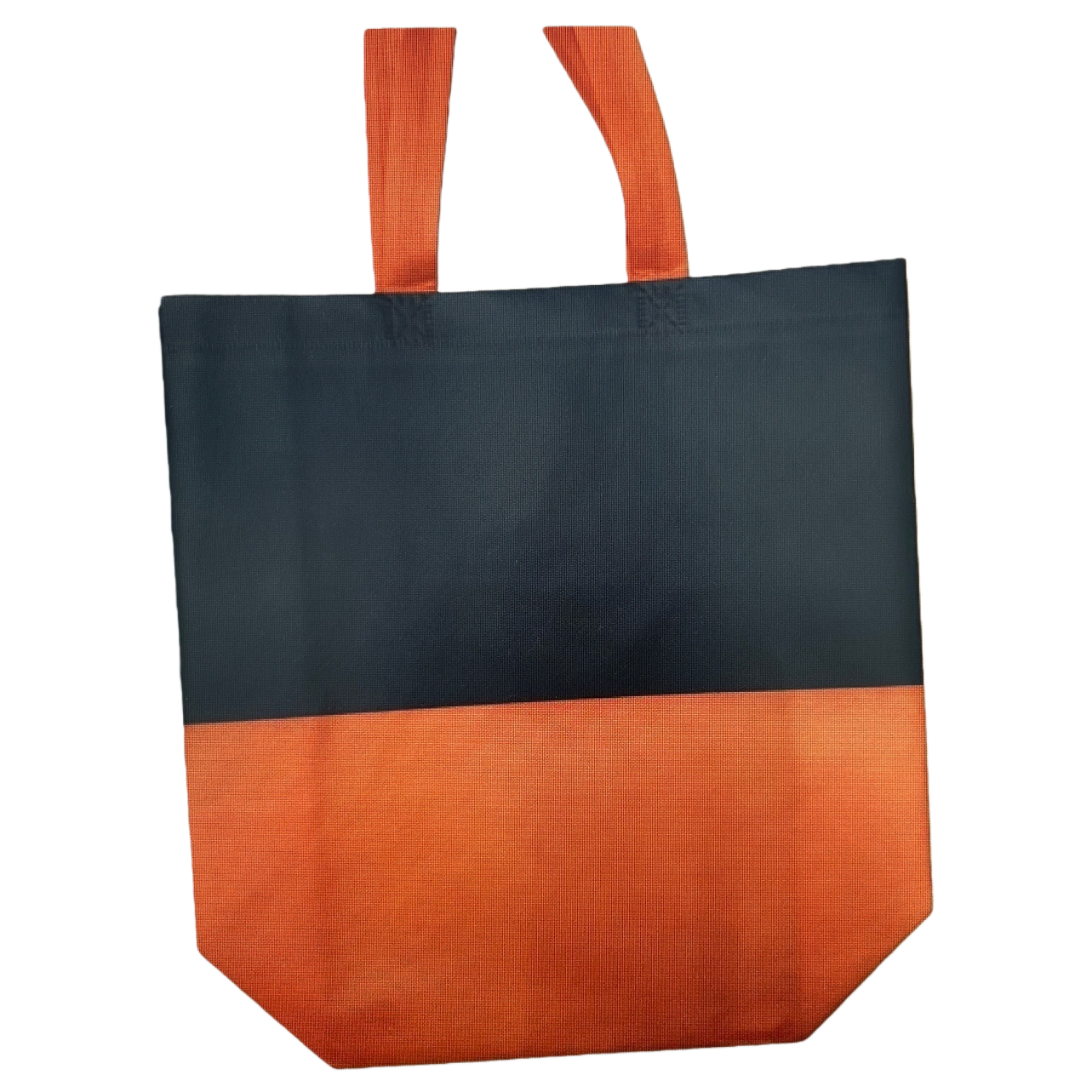 Orange and black spliced large-capacity shopping bag, hand-held eco-friendly canvas bag, foldable for storage Item Picture