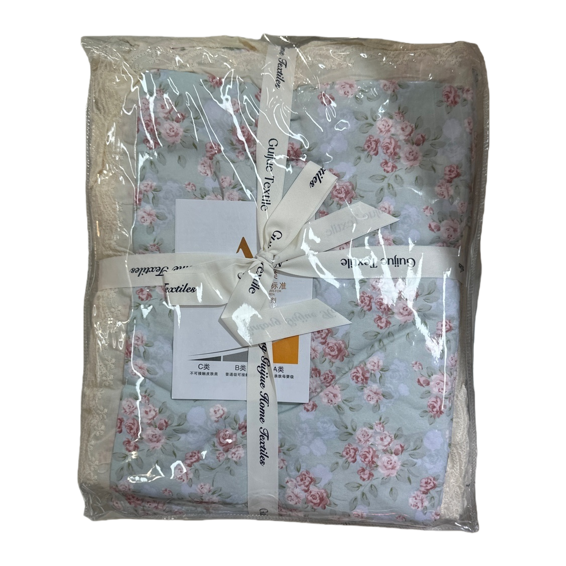Floral pattern bedding set, four-piece set, pure cotton summer quilt cover and pillowcase Item Picture