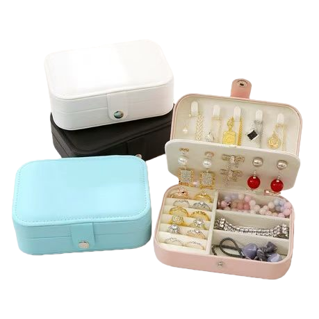 Jewelry storage box, multi-layered compartments, dust-proof jewelry box, portable dressing table storage and organization box Item Picture