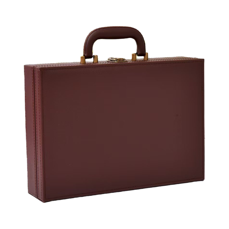 Brown leather suitcase, travel suitcase, business trip storage box Item Picture