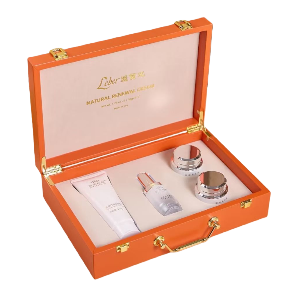 Orange gift box skin care set, facial Cleanser, toner and lotion three-piece set, moisturizing and nourishing Item Picture