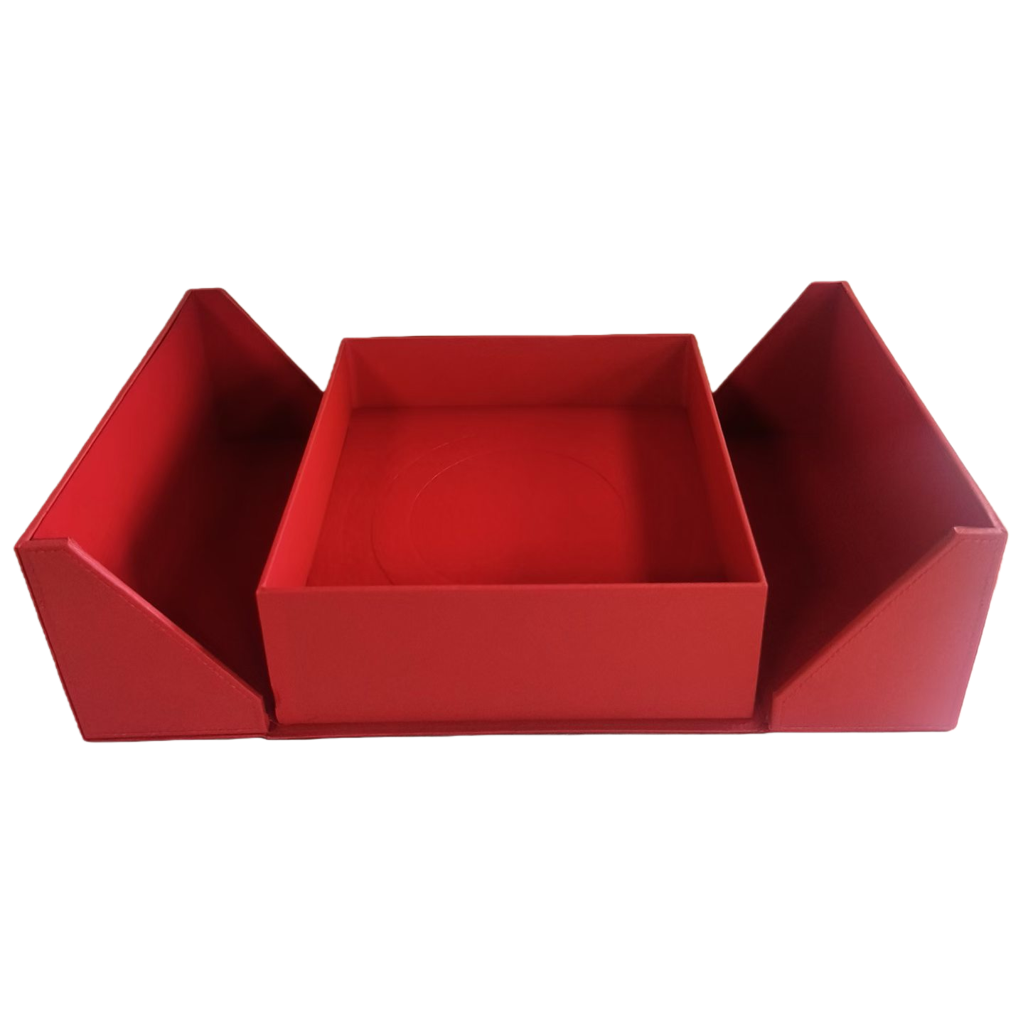 The red plastic storage box is a household organization box with a large capacity, dust-proof cover and stackable Item Picture