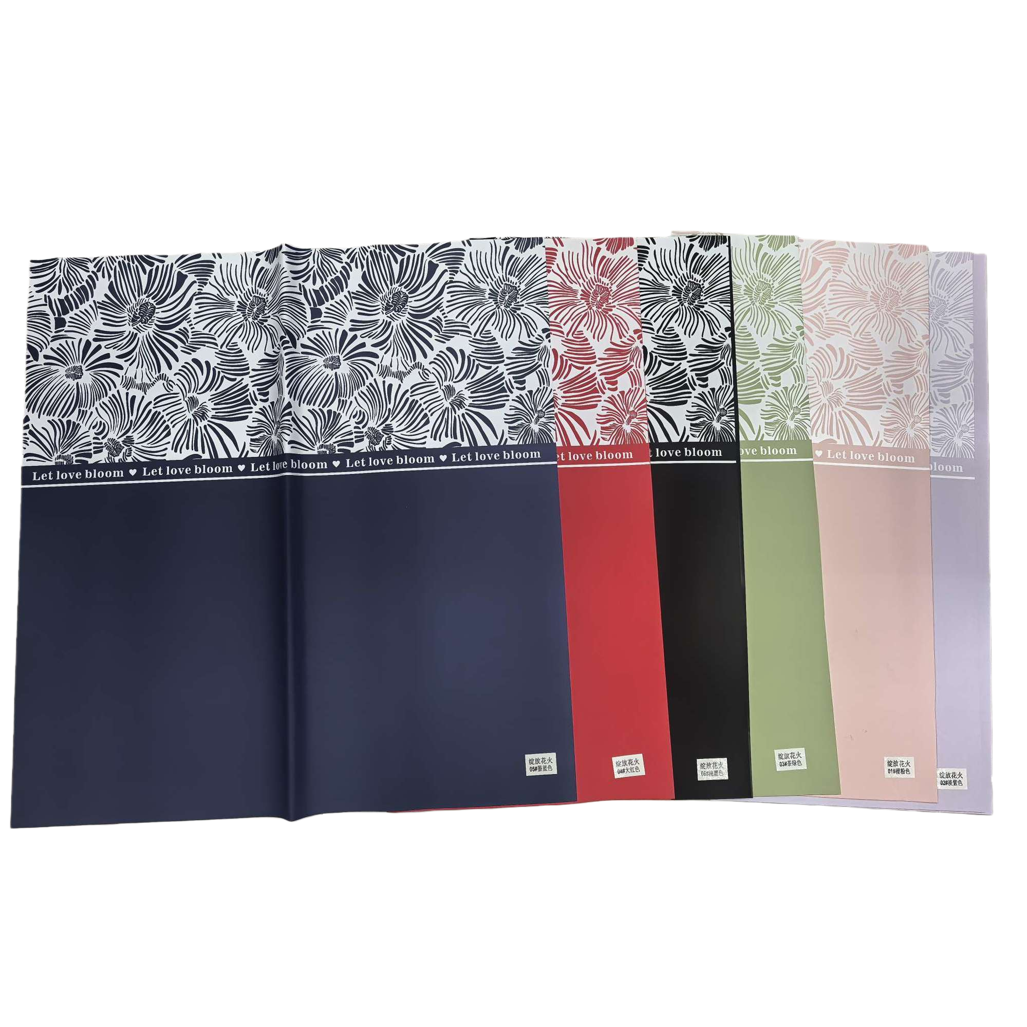 Flower wrapping paper with blooming firework patterns, artificial flowers and fake flowers, gift packaging paper Item Picture