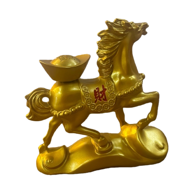 Golden horse figurine for the living room entrance decoration, a home feng shui figurine that brings success Item Picture