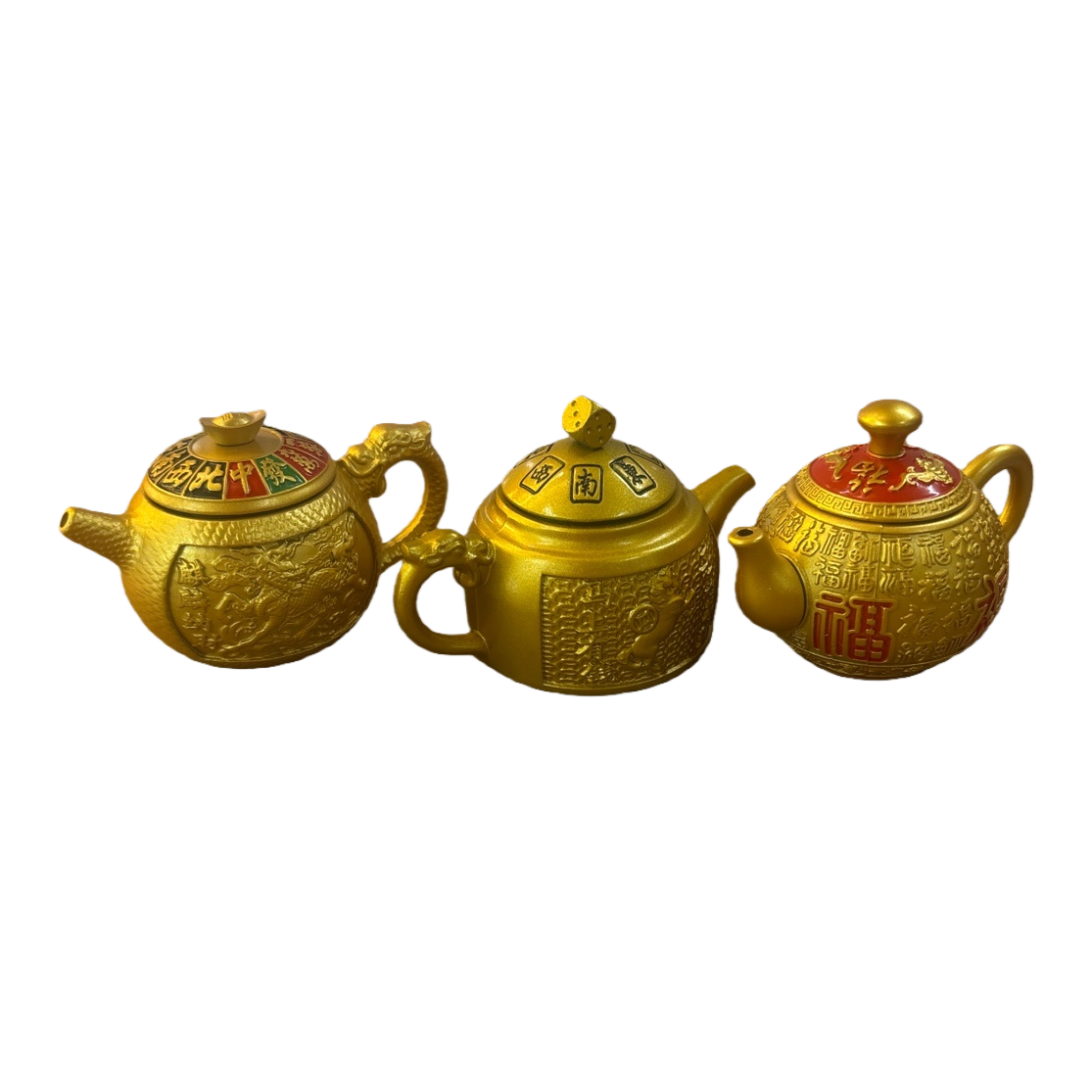 Golden teapot, ceramic household brewing teapot, heat-resistant glass tea set Item Picture