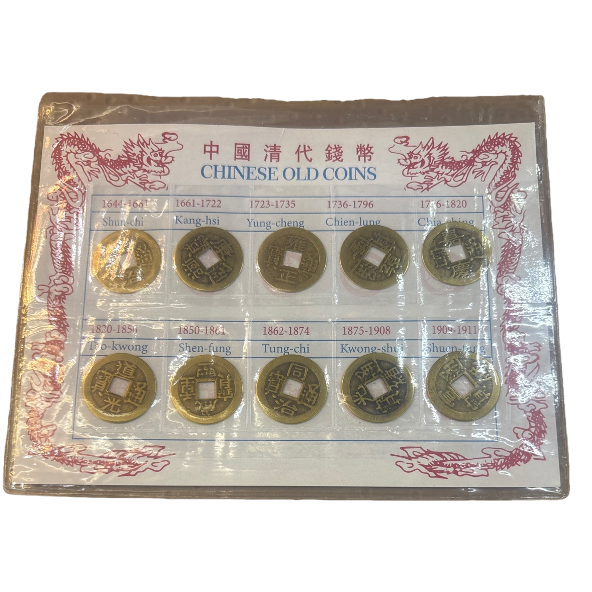 Display card of Chinese Qing Dynasty coin set collectibles Item Picture