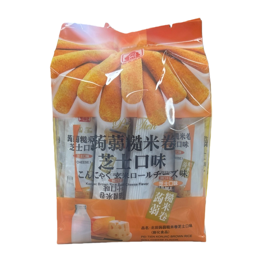 包装袋+北田蒟蒻糙米卷芝士口味白底实物图