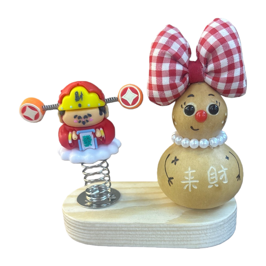 The God of Wealth and gourd decorative items are home feng shui decorations for attracting wealth Item Picture
