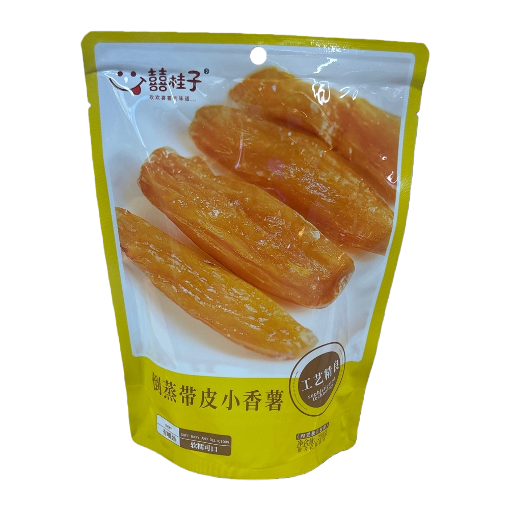 包装袋+倒蒸带皮小香薯白底实物图