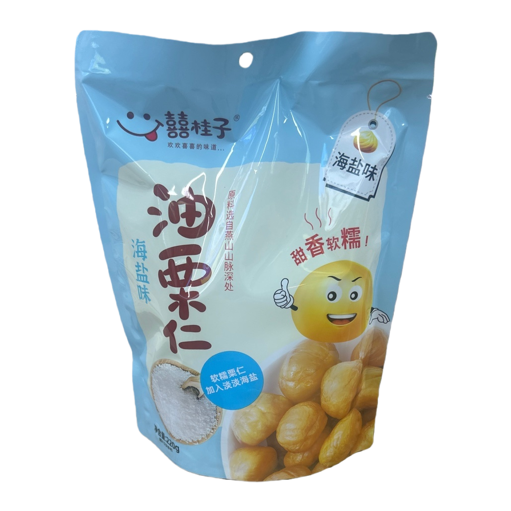 包装袋+海盐味栗仁白底实物图