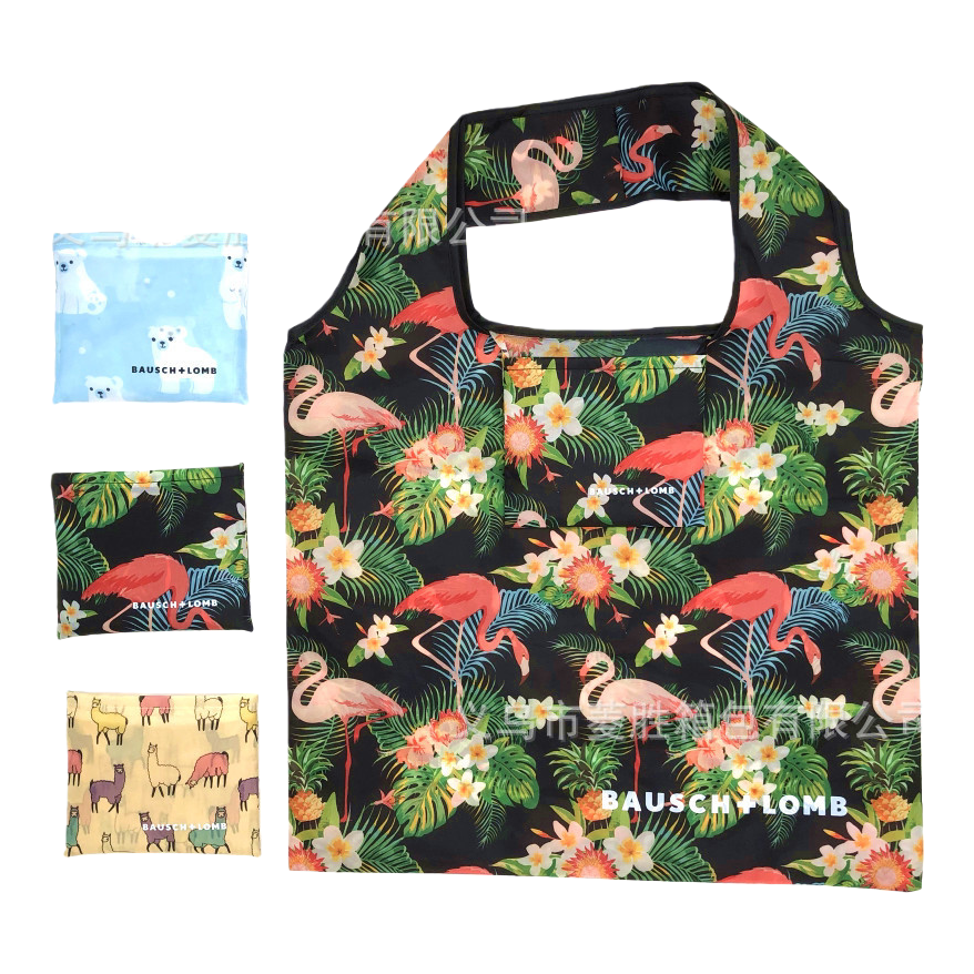 Printed pattern shopping bags, large-capacity eco-friendly tote bags, foldable portable shopping bags Item Picture