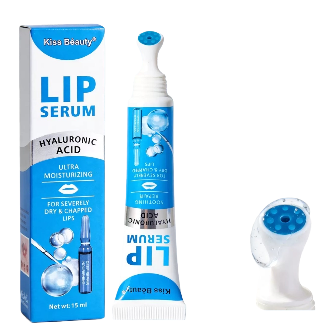 唇部护理产品+Kiss Beauty唇部精华液白底实物图