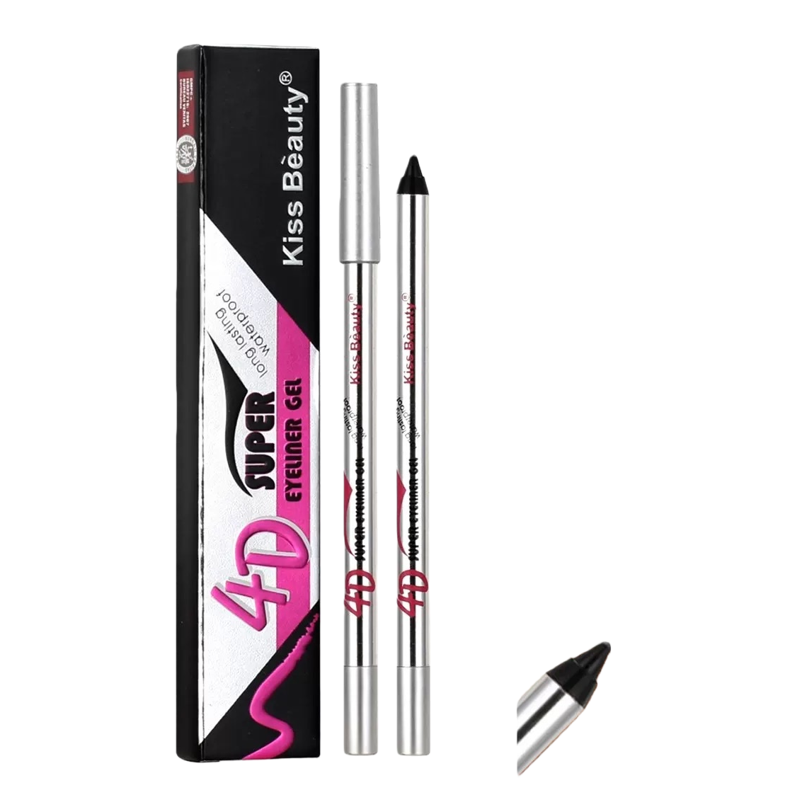 眼线笔+Kiss Beauty 4D Super Eyeliner Gel白底实物图