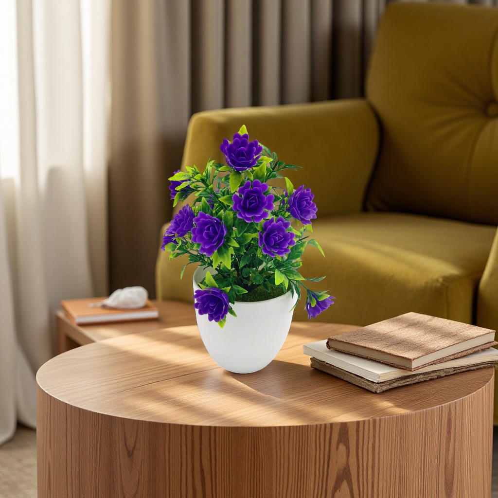 Purple flower potted indoor ornamental plants, balcony decorative flowers and green plants Specification image
