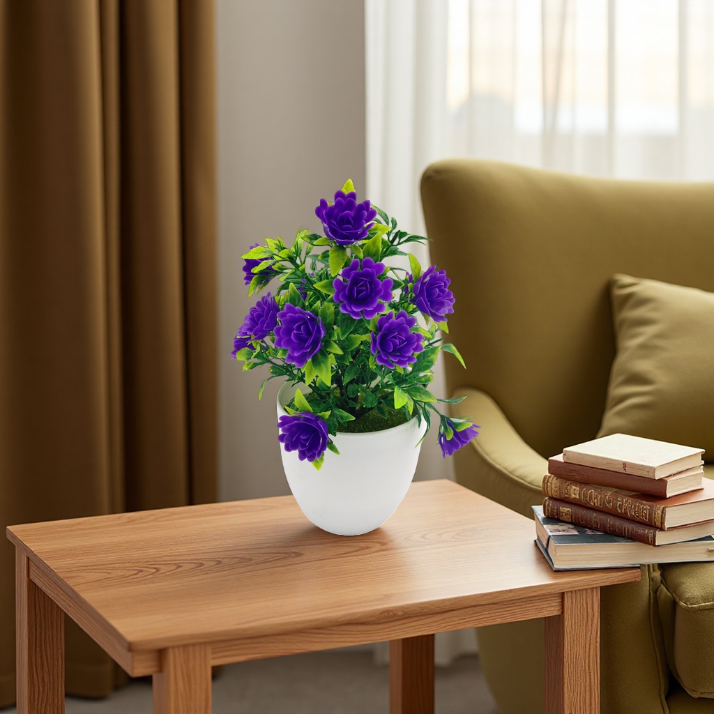 Purple flower potted indoor ornamental plants, balcony decorative flowers and green plants Application Scenario
