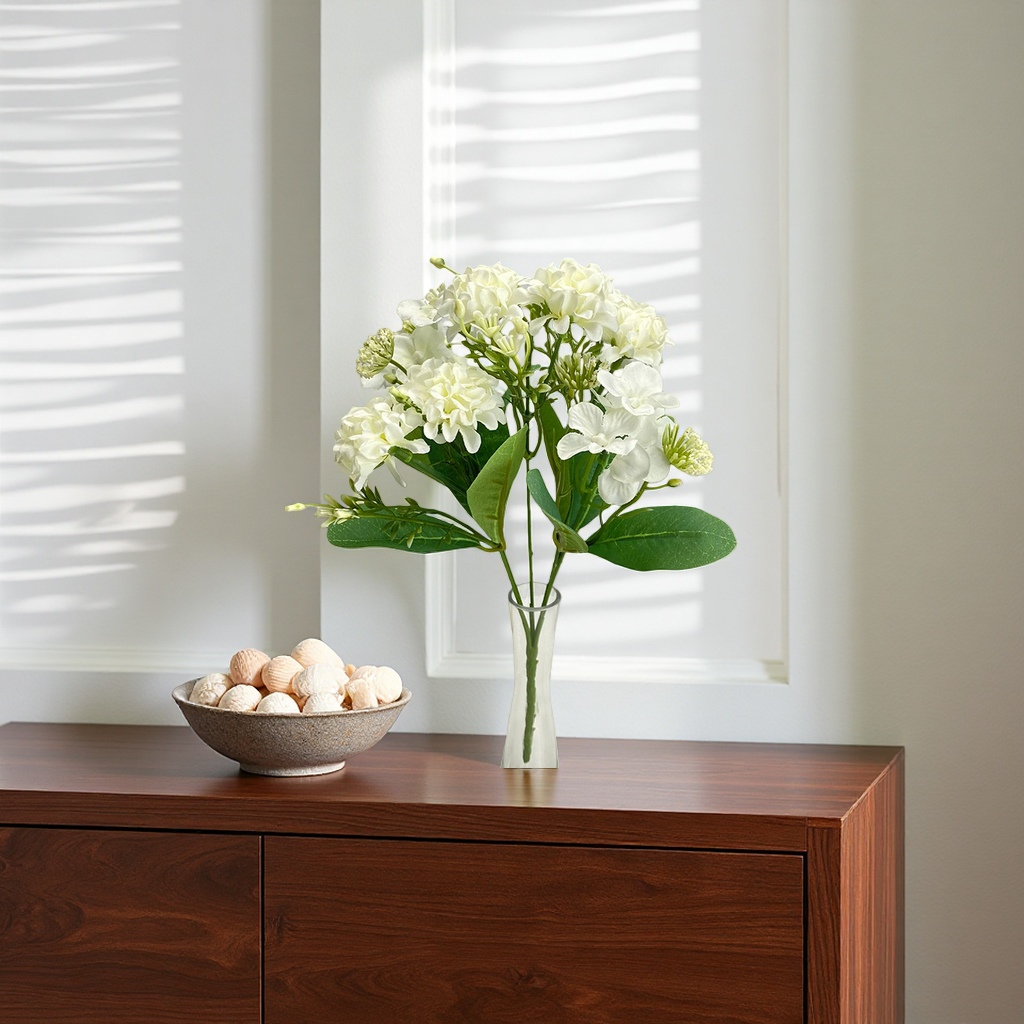 A simple Korean-style bouquet of white flowers for wedding and birthday gifts Specification image