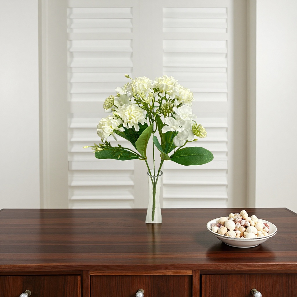 A simple Korean-style bouquet of white flowers for wedding and birthday gifts Application Scenario