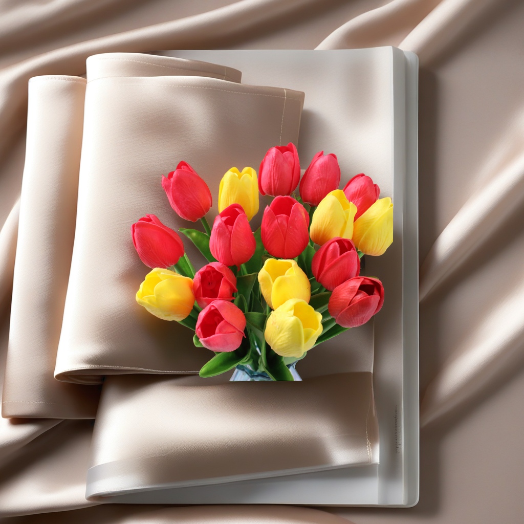 Red and yellow tulip bouquets, fresh flowers, birthday and Valentine's Day gifts with free shipping