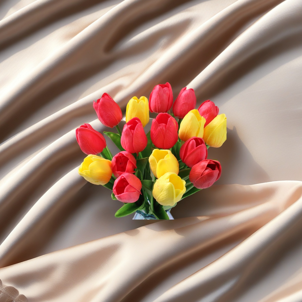 Red and yellow tulip bouquets, fresh flowers, birthday and Valentine's Day gifts with free shipping Specification image