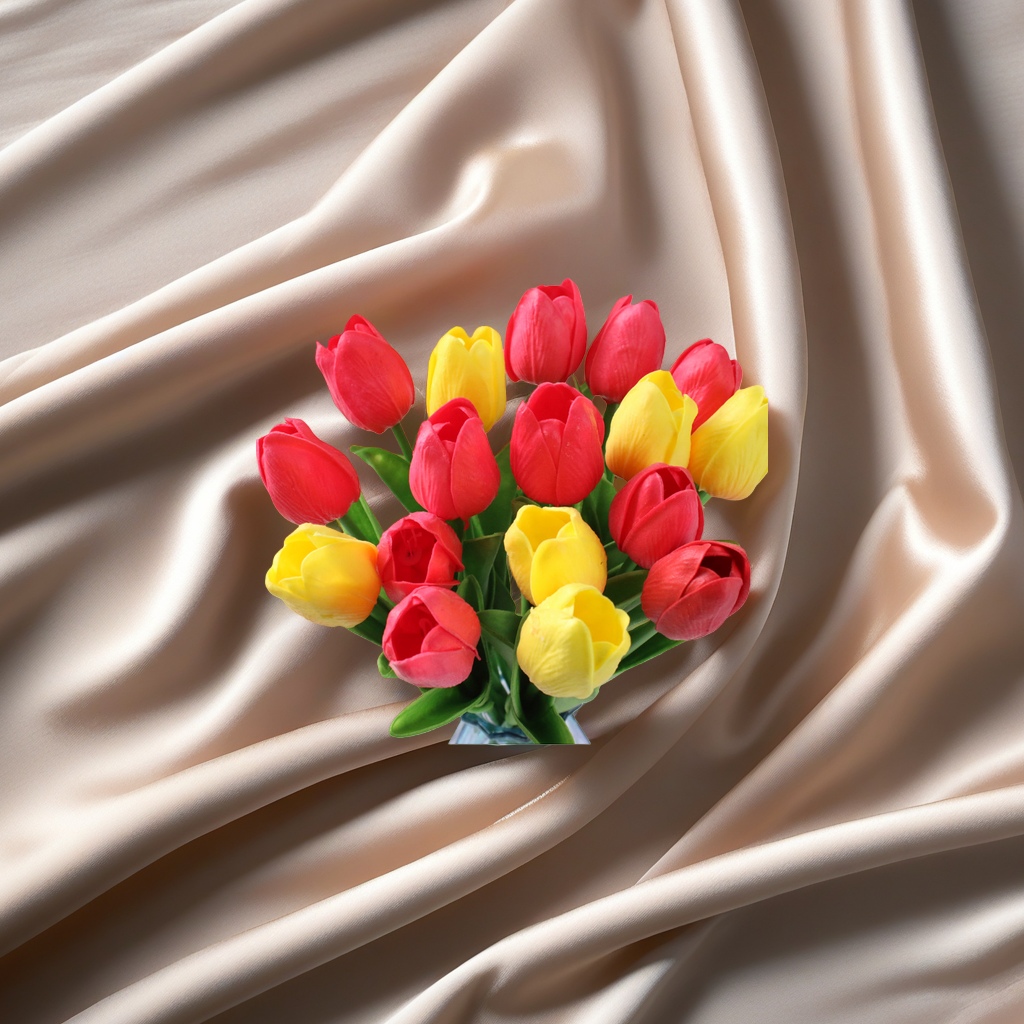 Red and yellow tulip bouquets, fresh flowers, birthday and Valentine's Day gifts with free shipping details Picture