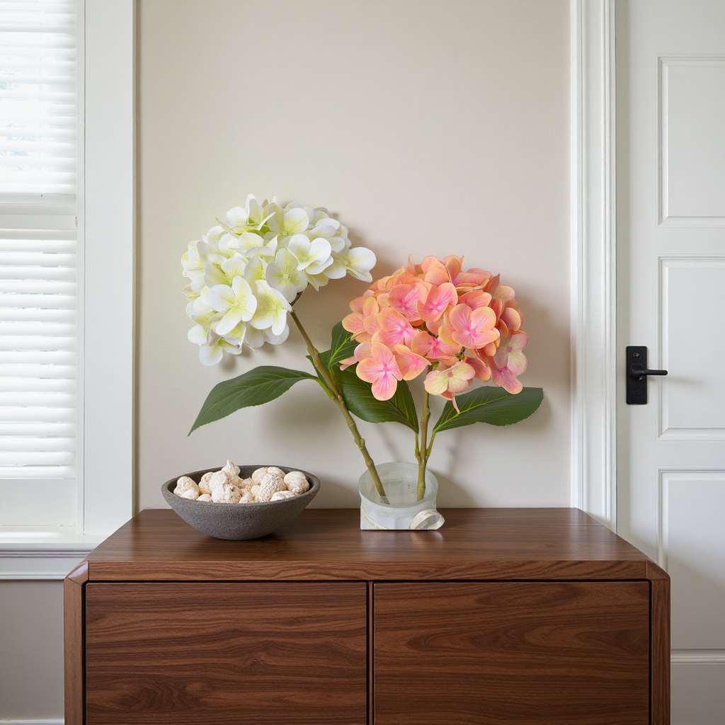 Hydrangeas are available in a variety of colors as ornamental plants for balconies and courtyards Specification image