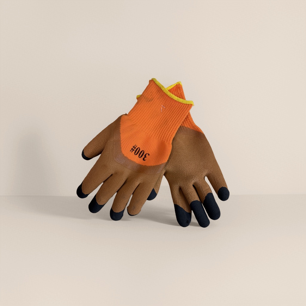 Orange looped foam anti-slip and wear-resistant work gloves, thickened labor protection gloves, suitable for both men and women Application Scenario