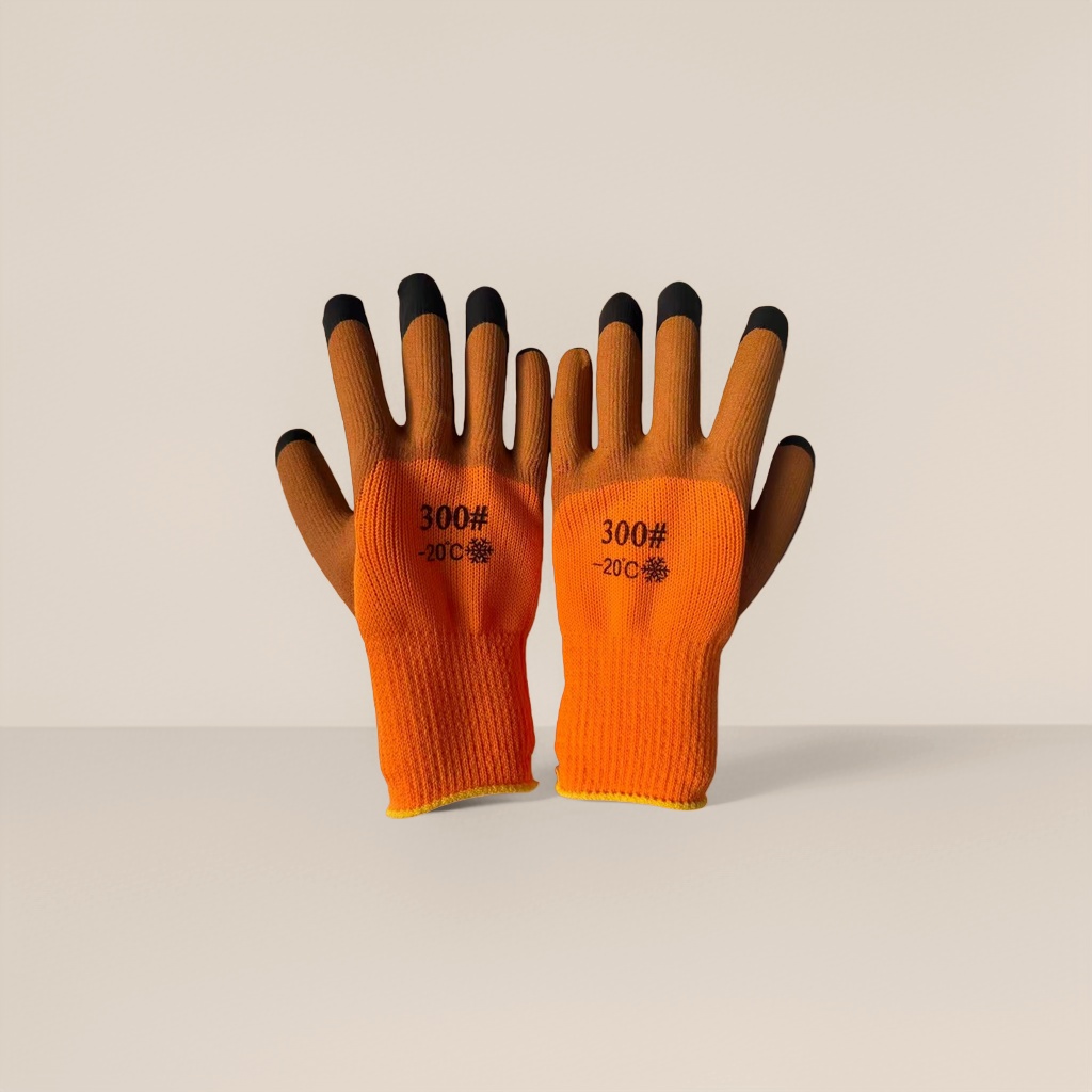 Orange looped foam anti-slip and wear-resistant work gloves, thickened labor protection gloves, suitable for both men and women Specification image