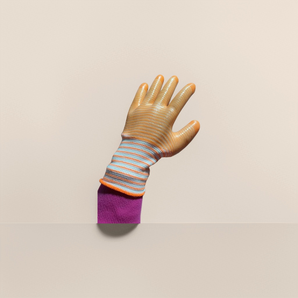 Orange PVC zebra striped gloves, thickened anti-slip labor protection gloves for both men and women Specification image
