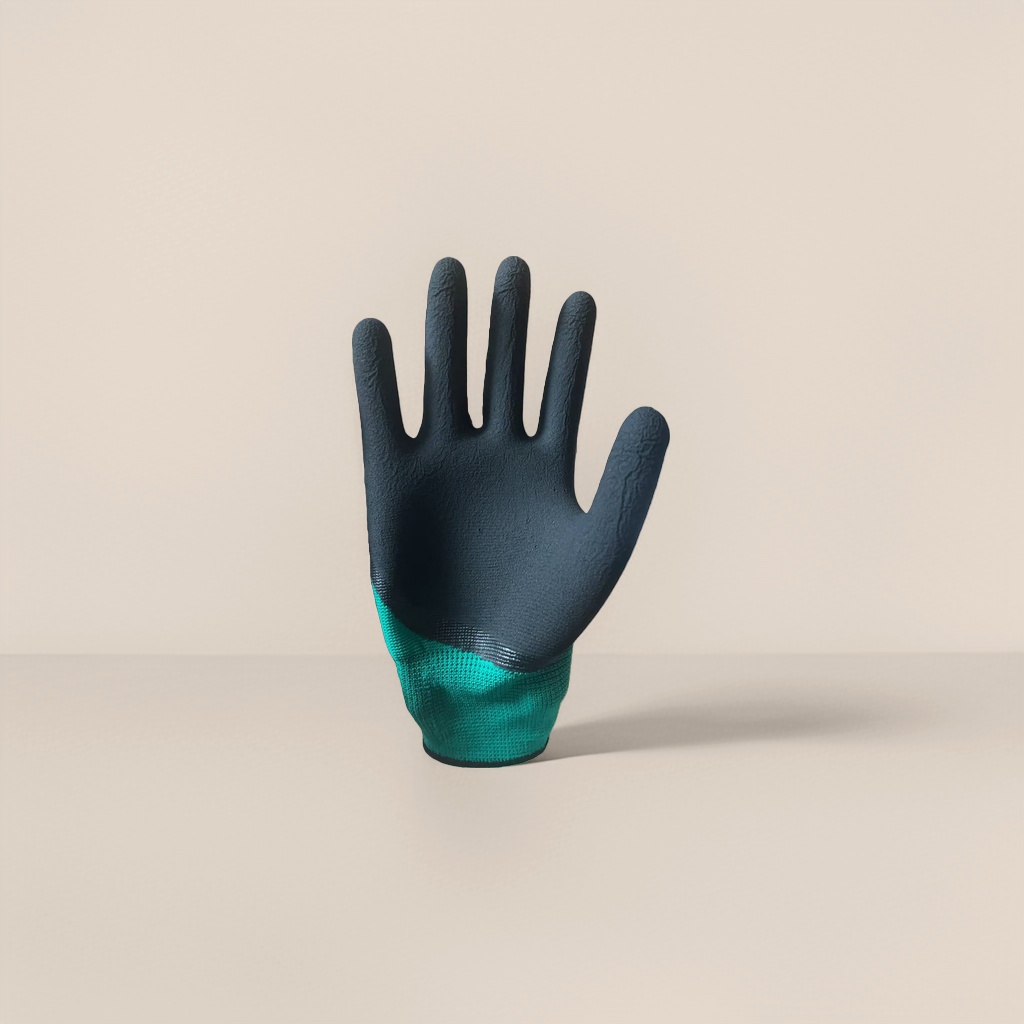 13 pines nylon espuma verde antideslizante látex engrosado guantes de protección laboral Specification image