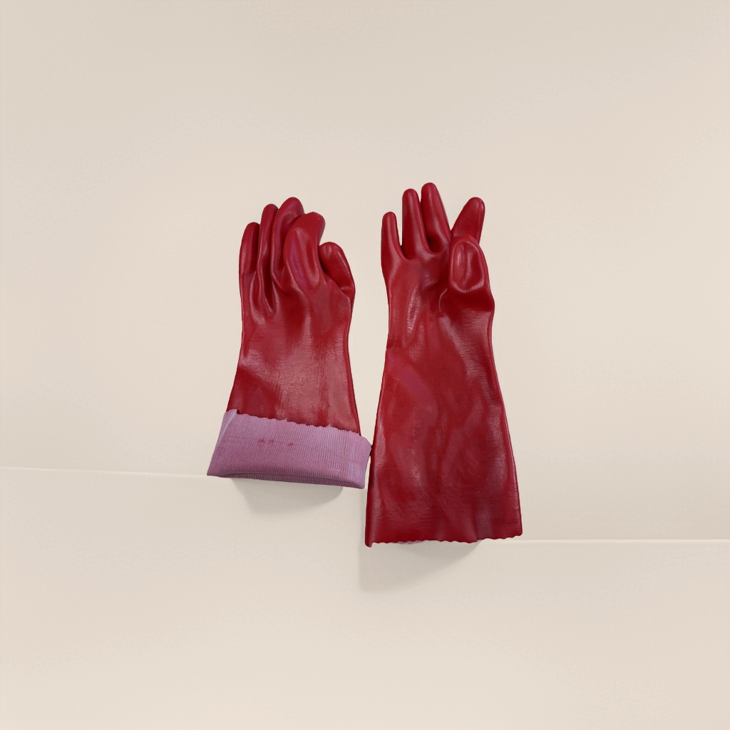 Guante de PVC rojo antideslizante resistente al aceite engrosado hogar limpieza de cocina protección laboral Application Scenario