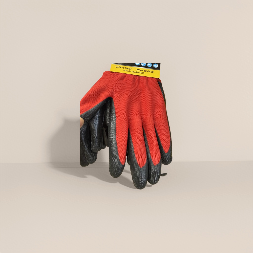 13-needle nylon red nitrile gloves, anti-slip and wear-resistant protective gloves for both men and women Specification image