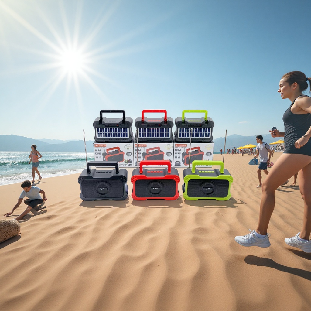 جهاز لاسلكي محمول يعمل بالطاقة الشمسية LP V85Sun Mini في الهواء الطلق مقاوم للماء البلوتوث Specification image