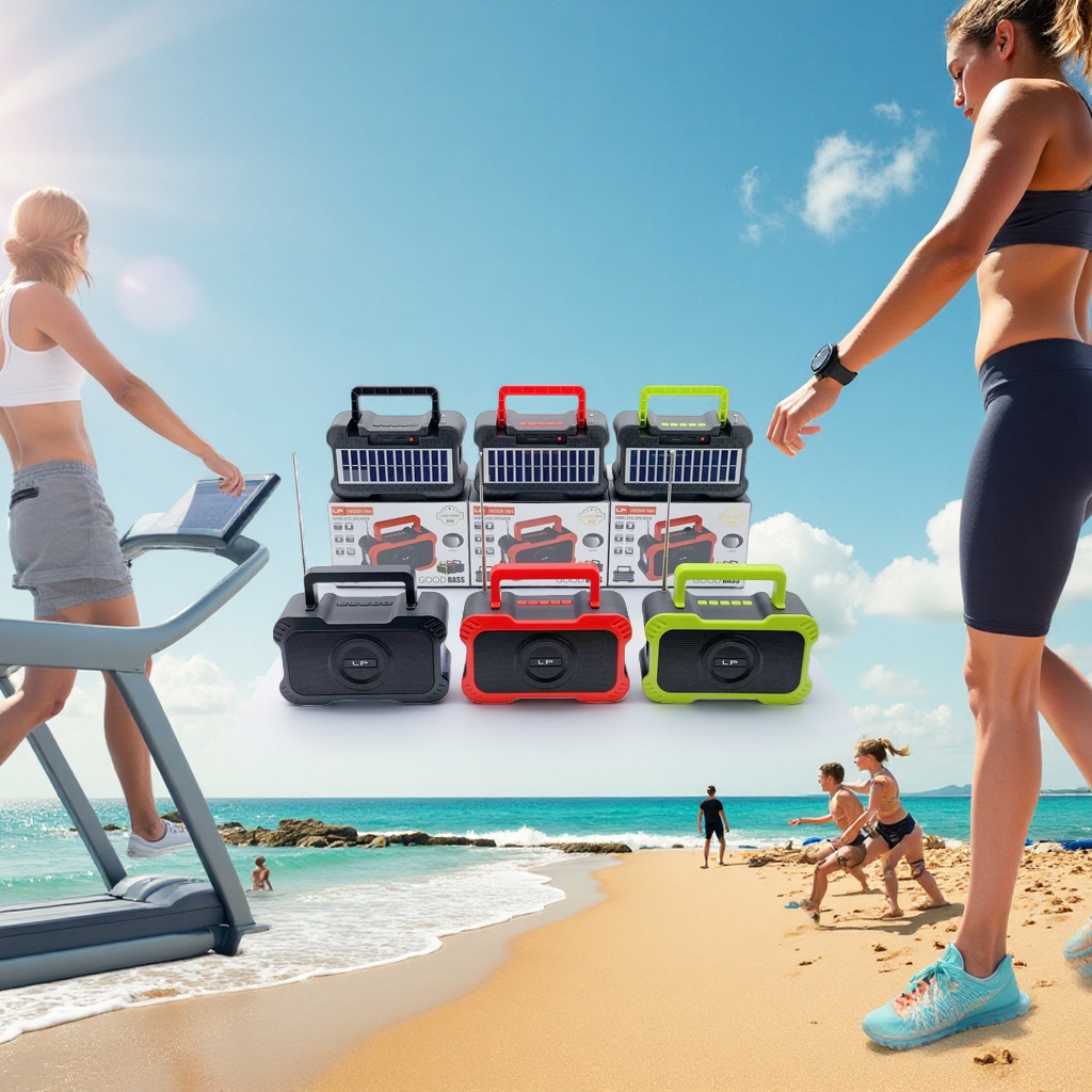 Portable solar-powered wireless speaker LP-V85SUN Mini Outdoor waterproof Bluetooth speaker