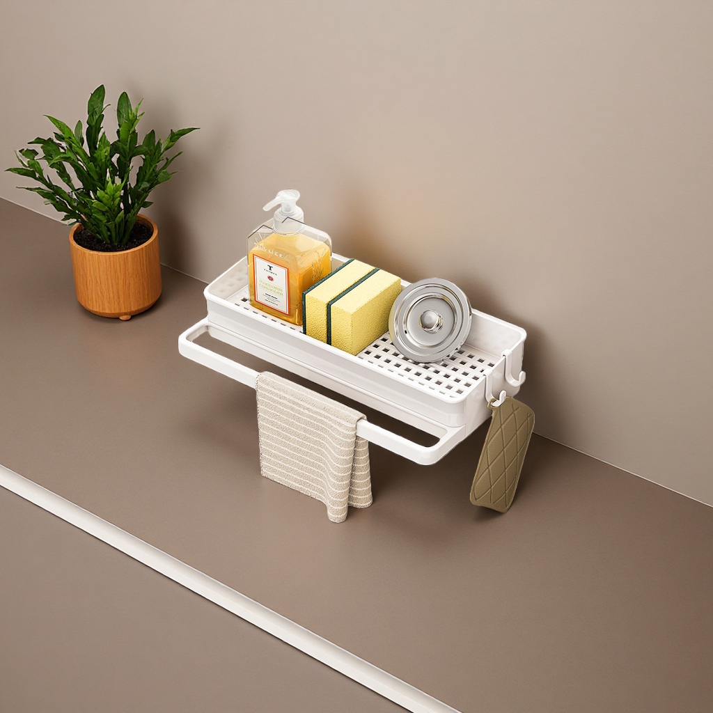 أرفف من الصلب غير القابل للصدأ غير المثقوب في المطابخ البيضاء Specification image