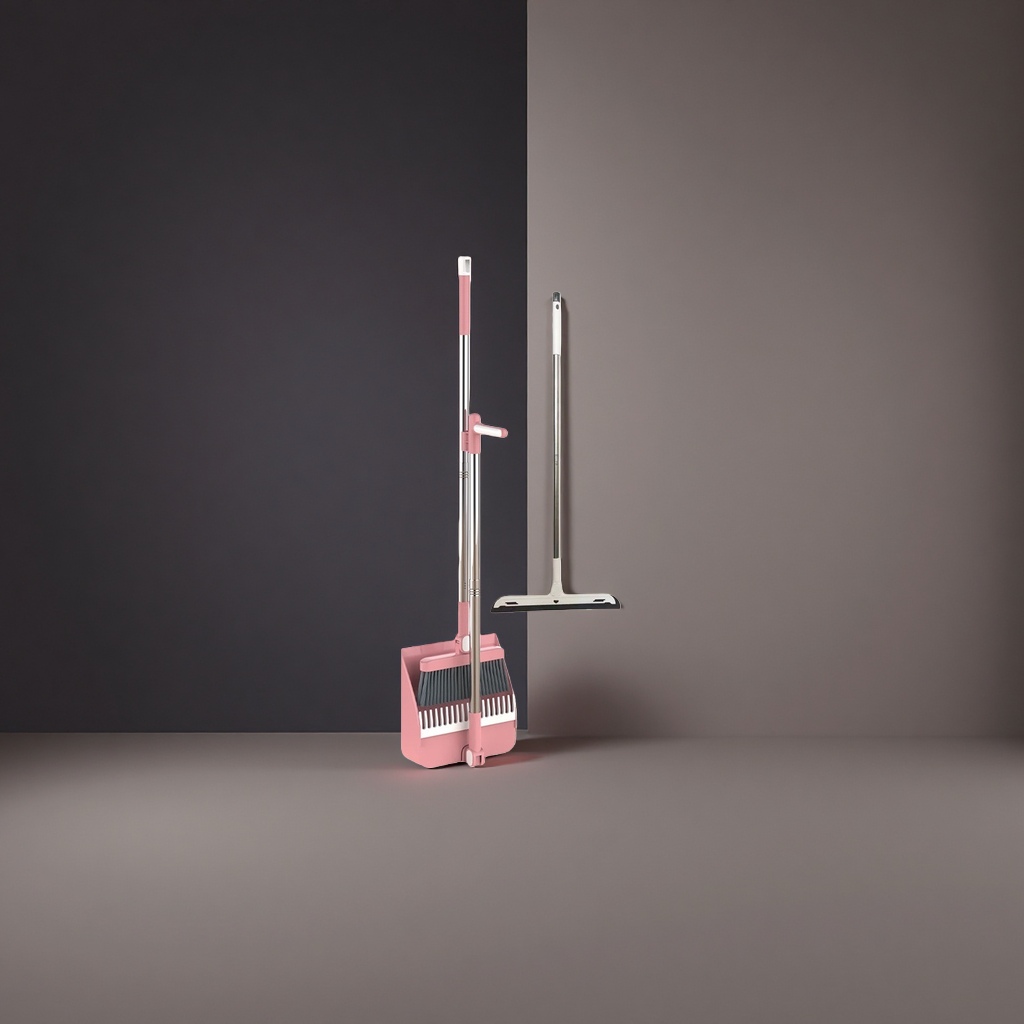 Household cleaning tool broom and dustpan set, plastic durable combination Specification image