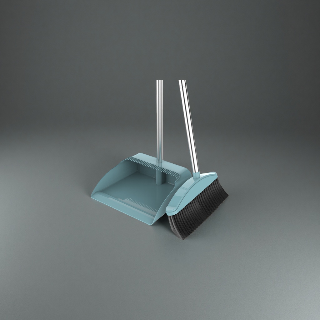 Household cleaning tool set, broom and dustpan combination, durable and anti-slip, suitable for kitchen and living room. 110140341