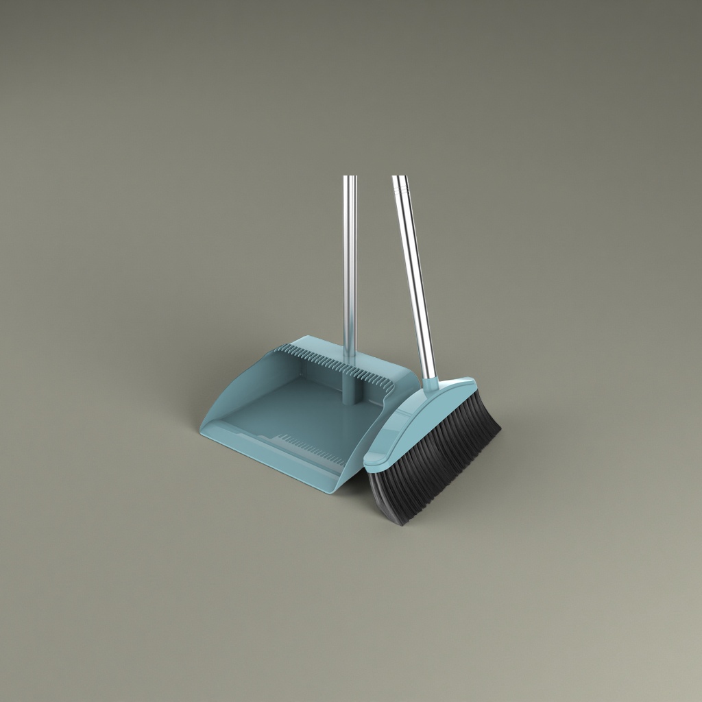Household cleaning tool set, broom and dustpan combination, durable and anti-slip, suitable for kitchen and living room. 110140341 Specification image