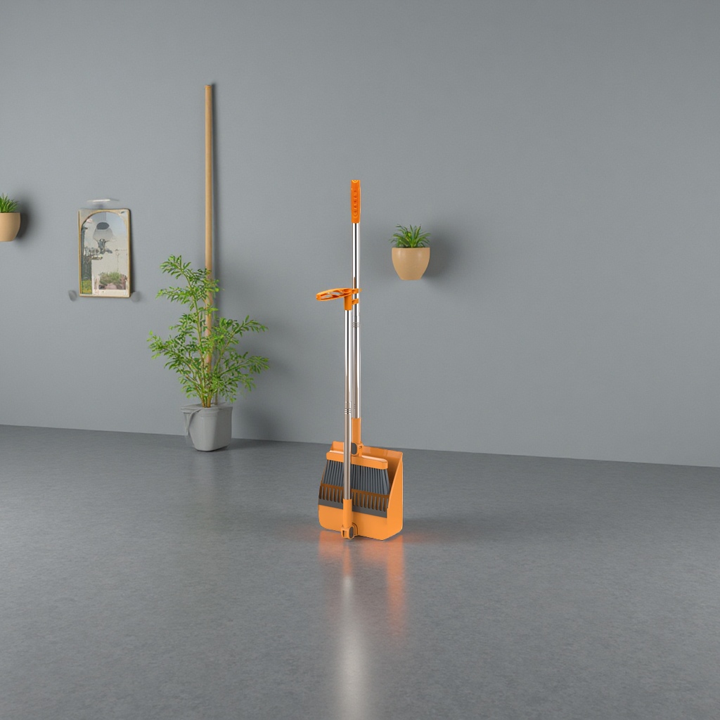 Standing folding narrow-slit storage broom and dustpan set for household cleaning tools Specification image