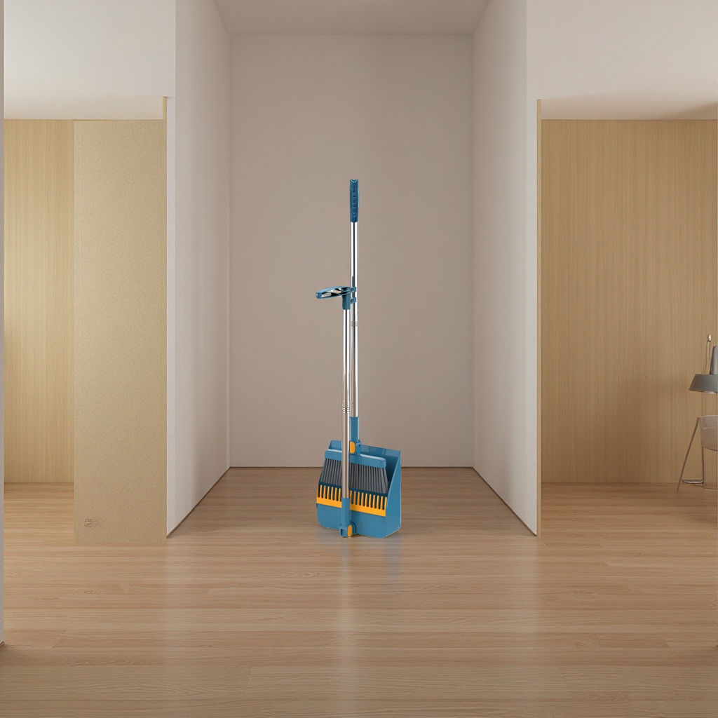 Household broom and dustpan set, sweeping tools, cleaning set, durable, anti-slip, floor-standing details Picture