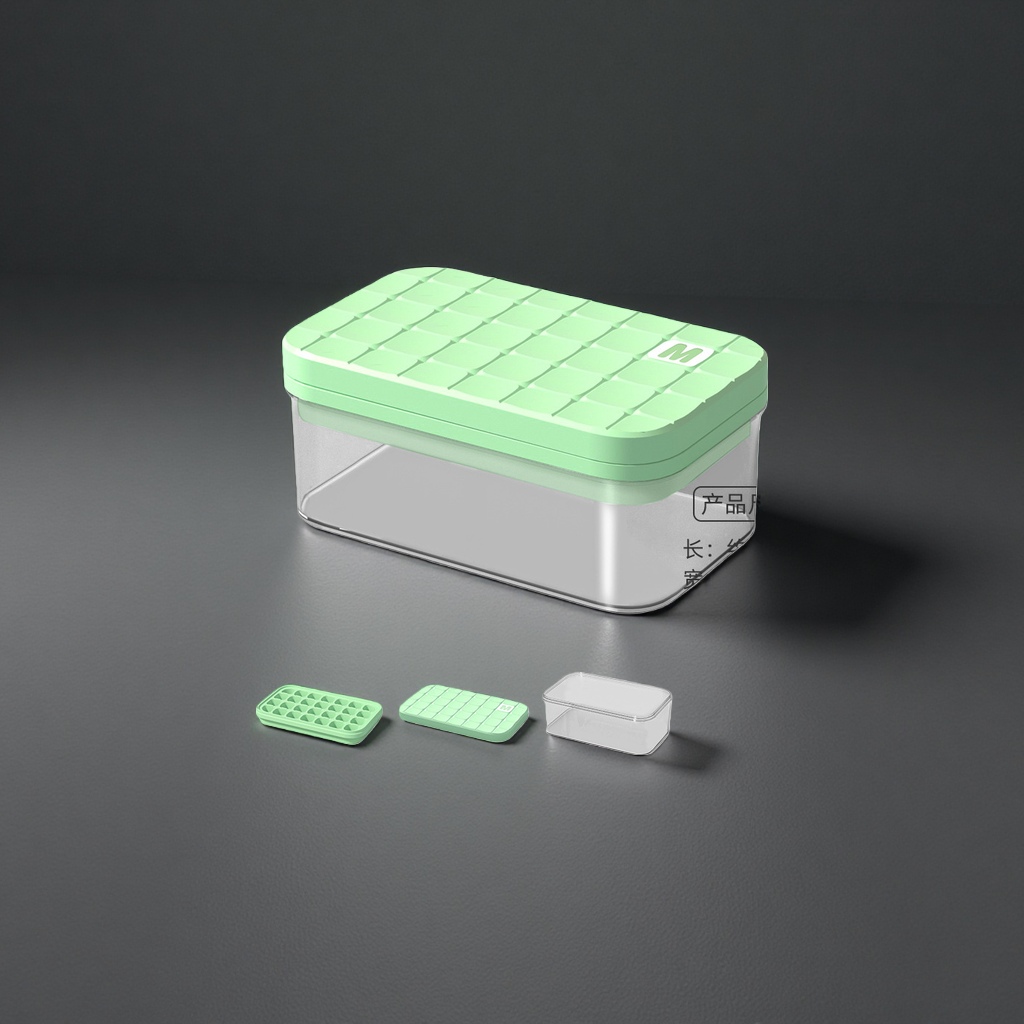 Lime green silicone ice cube tray ice storage box, household stackable freezing ice-making mold Application Scenario