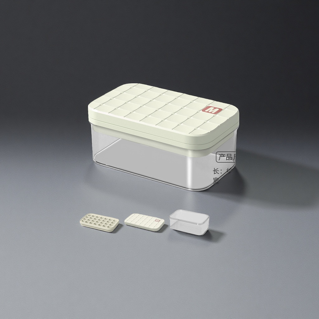 Cream white silicone ice storage box, household stackable, high-temperature resistant freezing mold Cream white silicone ice storage box, household stackable, high-temperature resistant freezing mold