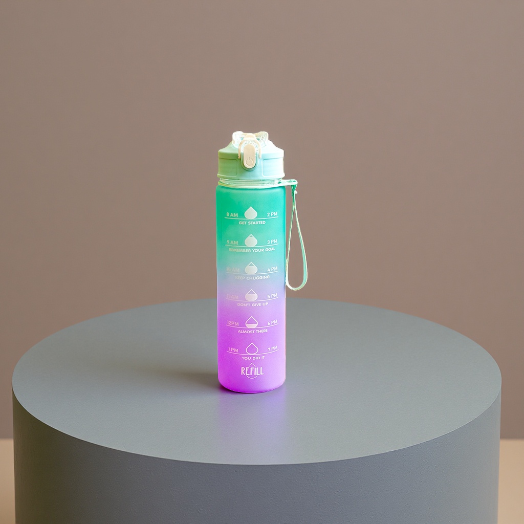 500ml portable and heat-insulating large-capacity sports water bottle with green and purple gradient color Specification image